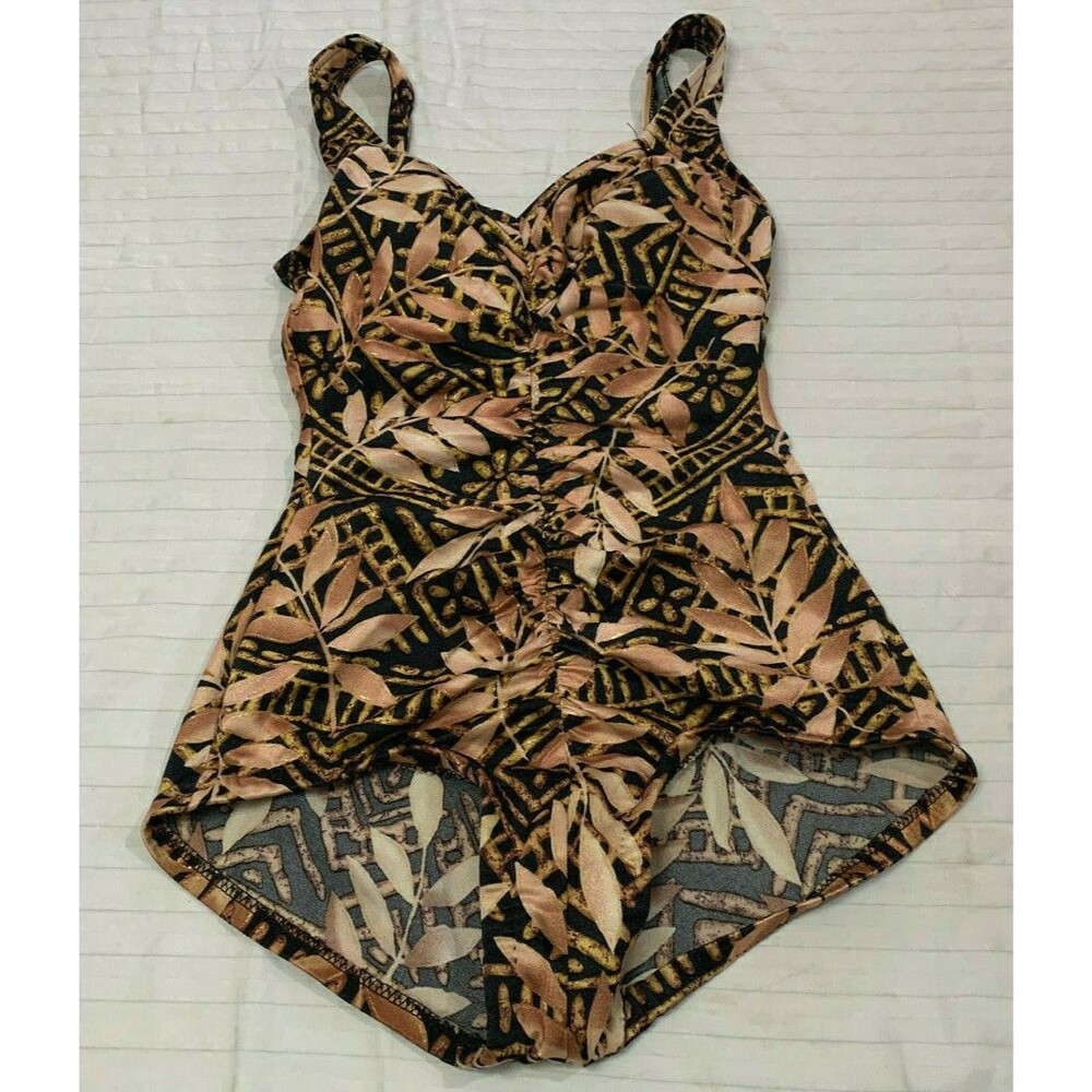 MAXINE OF HOLLYWOOD WOMENS WIRE FREE  SWIMSUIT ONE PIECE SIZE 10